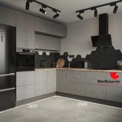 Кухня бетон светло-серый