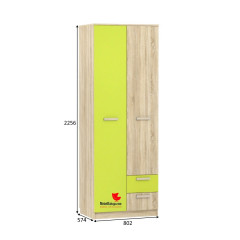 Шкаф для одежды с ящиками Акварель НМ 014.07
