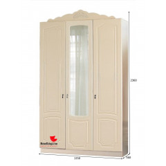 Корона Шкаф 3х дверный (2360x1350x560)