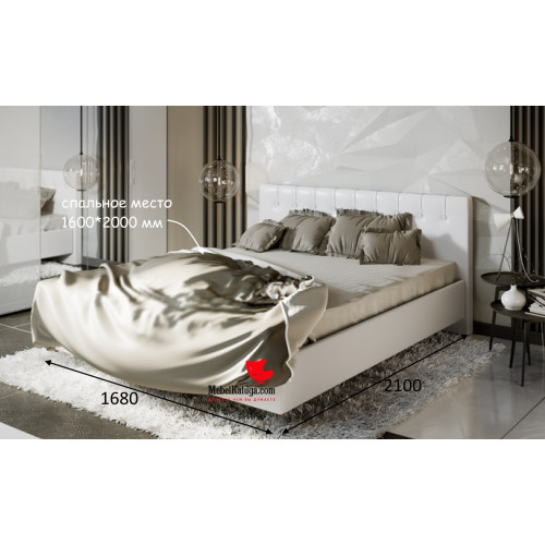 Кровать Скания белая с мягкой обивкой 001.03-01 в Калуге